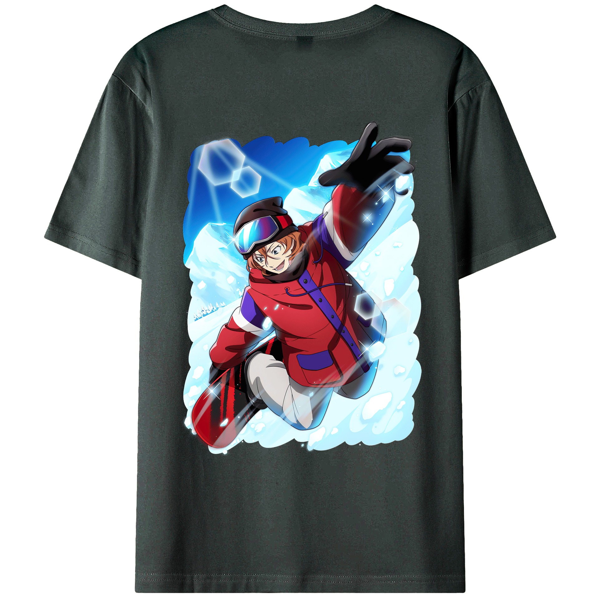 （画像用） 文豪ストレイドッグス Bungo Stray Dogs 綿100％ メンズ半袖Tシャツ（バックプリント） 通気性